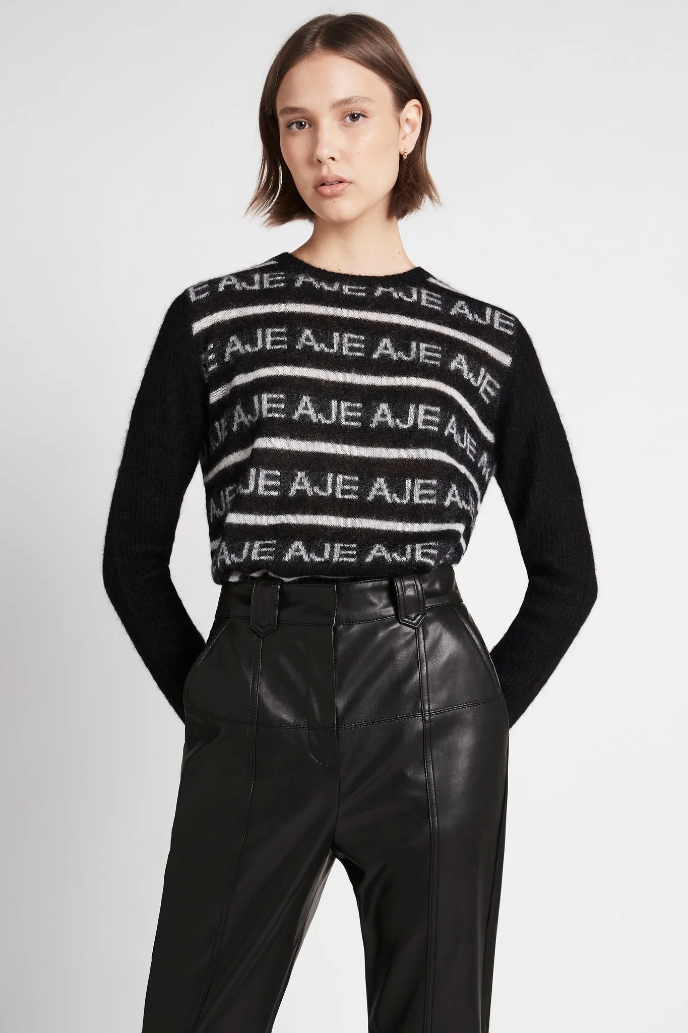 Margot Logo Knit Jumper sold by Aje