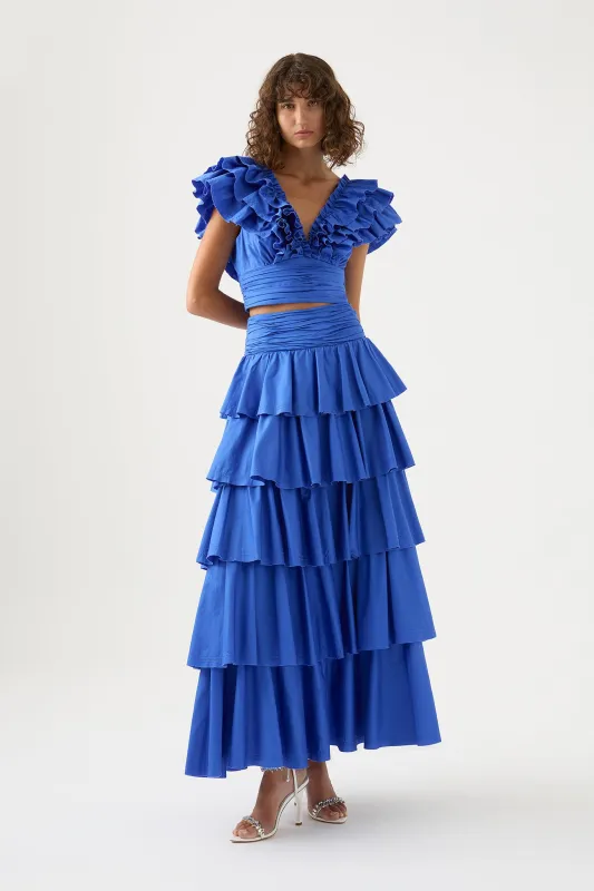 Eleni Tiered Maxi Skirt made by Aje