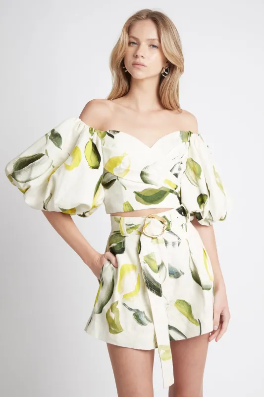 Zest Off Shoulder Top made by Aje