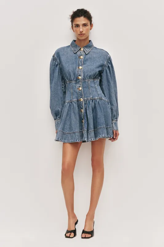 Lorraine Denim Mini Dress made by Aje