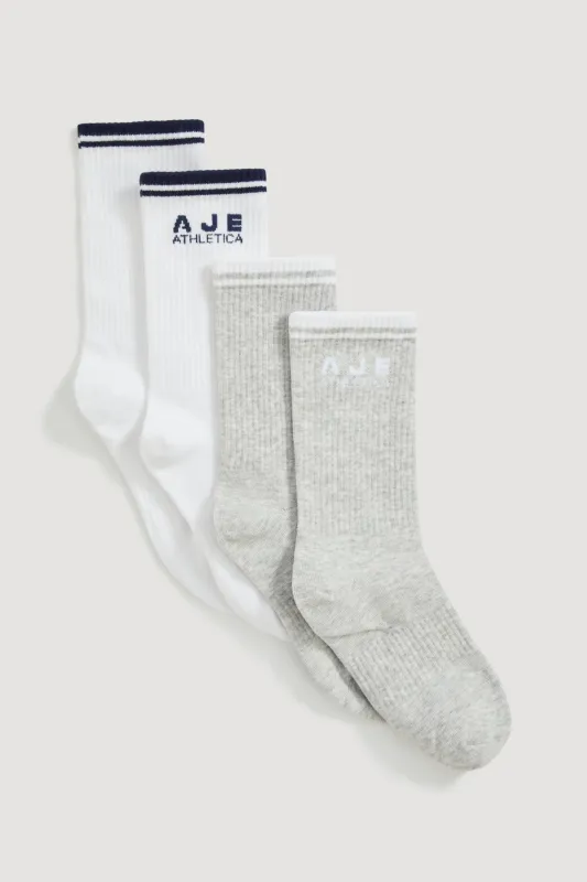 2 Pack Full Length Socks 028 made by Aje