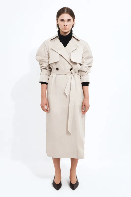 Verona Long Line Trench Coat made by Aje