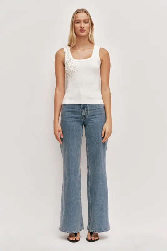 Marlene Pearl Knit Tank made by Aje