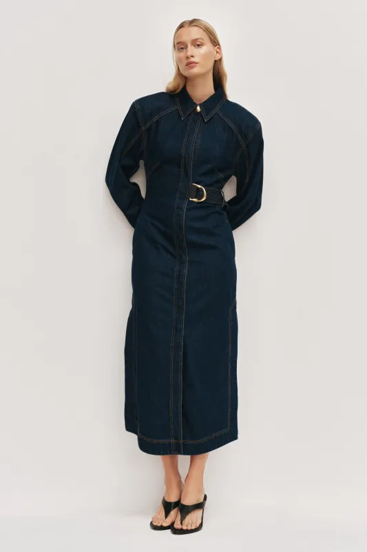 Seren Denim Midi Dress made by Aje