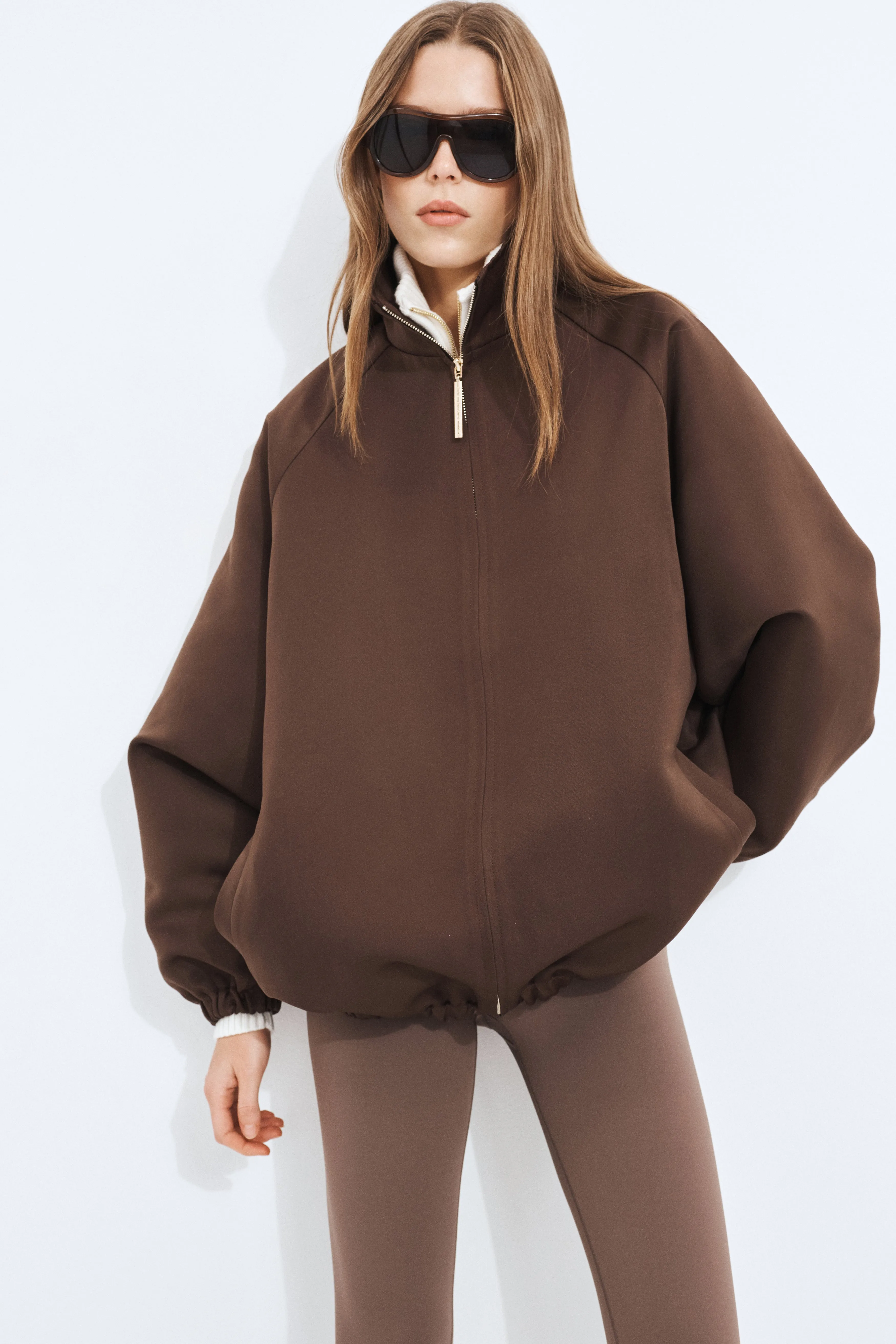 Longline Satin Bomber sold by Aje