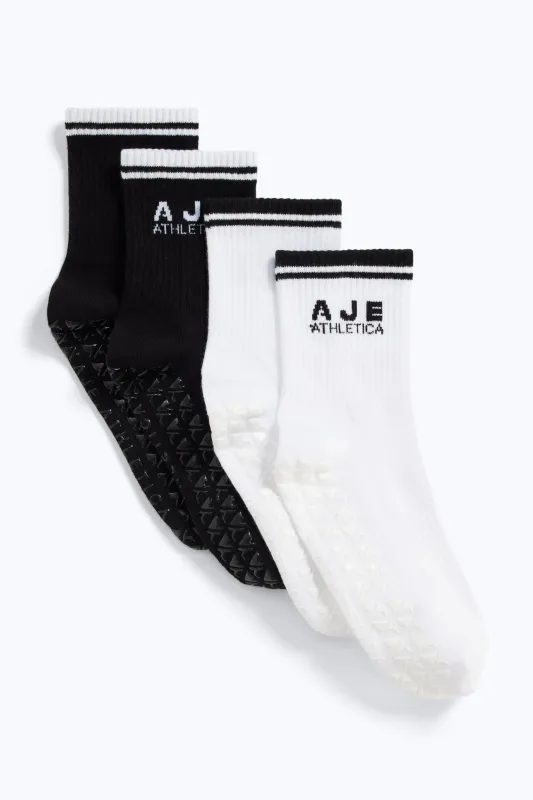 2 Pack Logo Crew Grip Socks made by Aje
