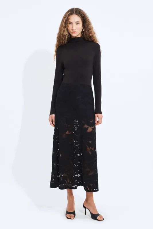 Izzy Lace Midi Skirt made by Aje
