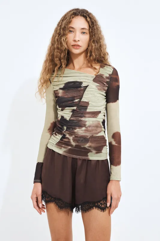 Bailey Long Sleeve Mesh Top made by Aje