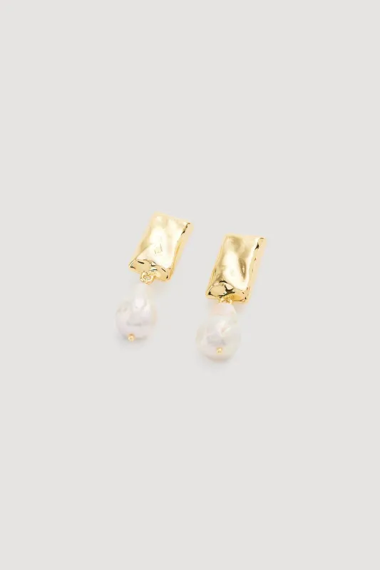 Spencer Pearl Drop Earrings made by Aje