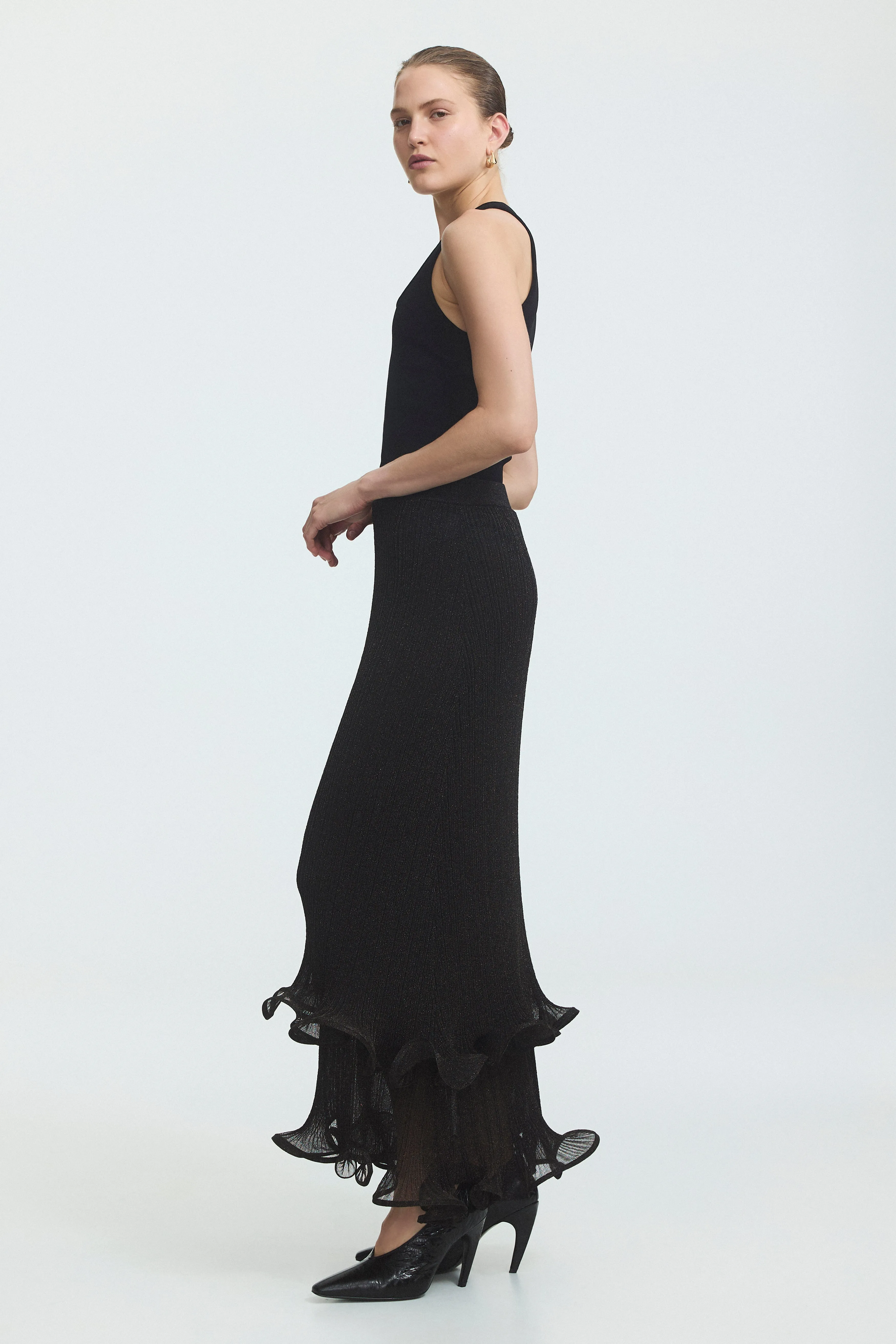 Agata Ruffle Knit Midi Skirt sold by Aje product image thumbnail 3