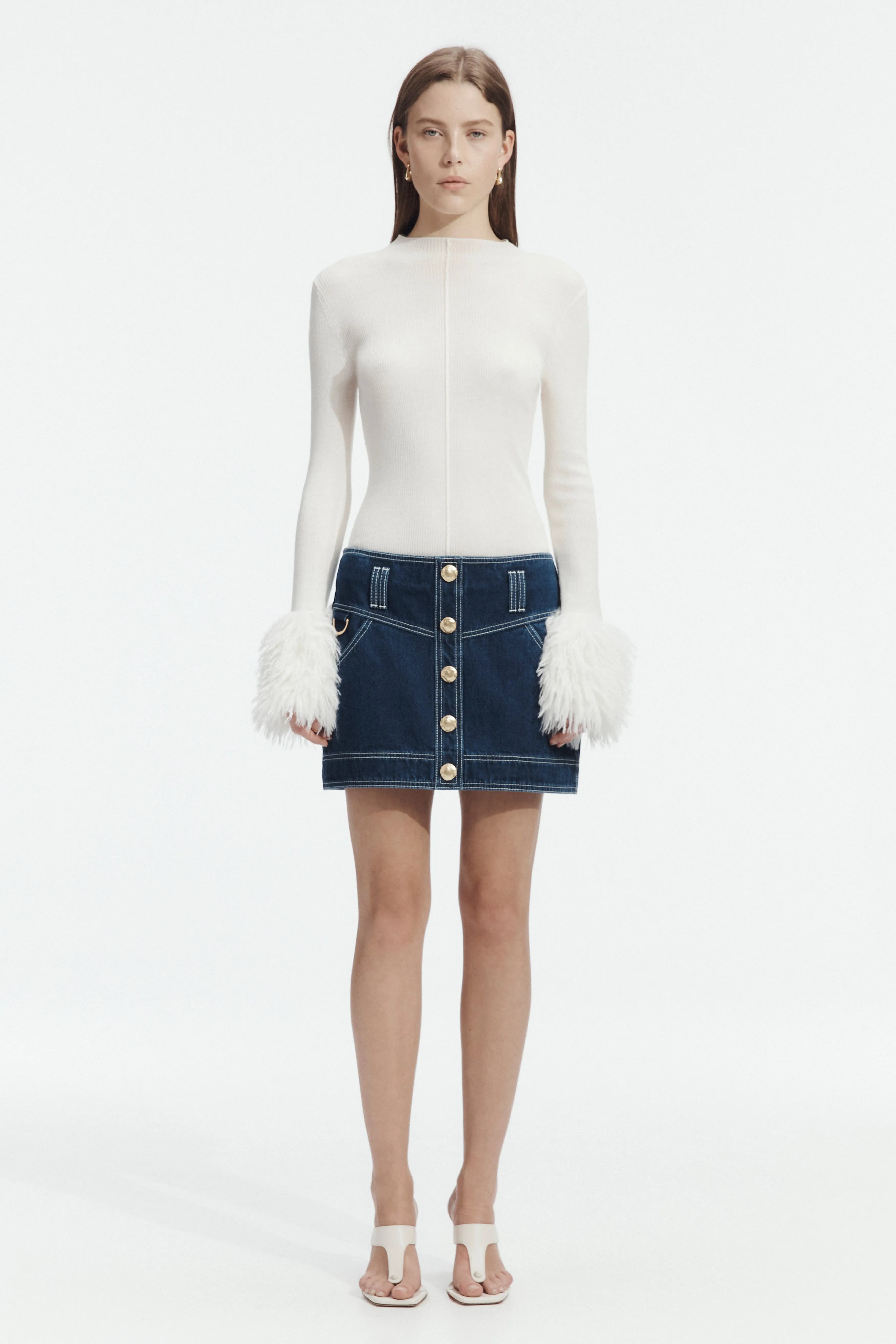 Rylee Denim Mini Skirt sold by Aje
