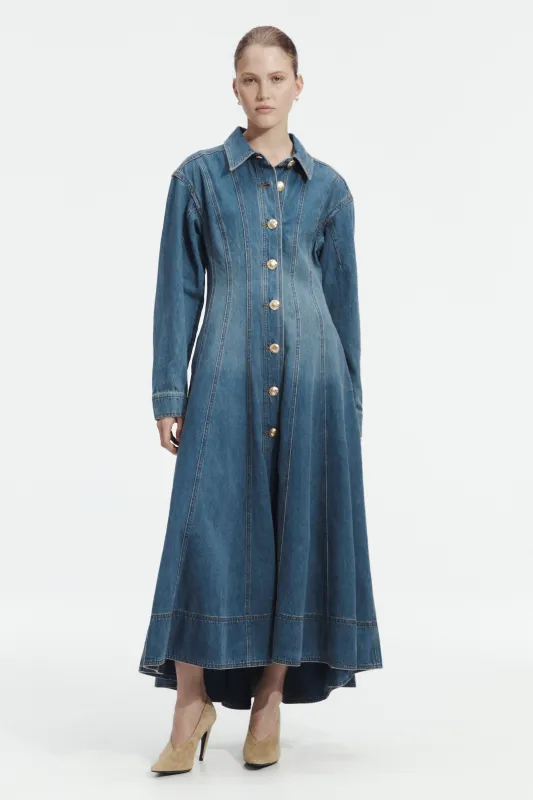Viva Denim Midi Dress made by Aje