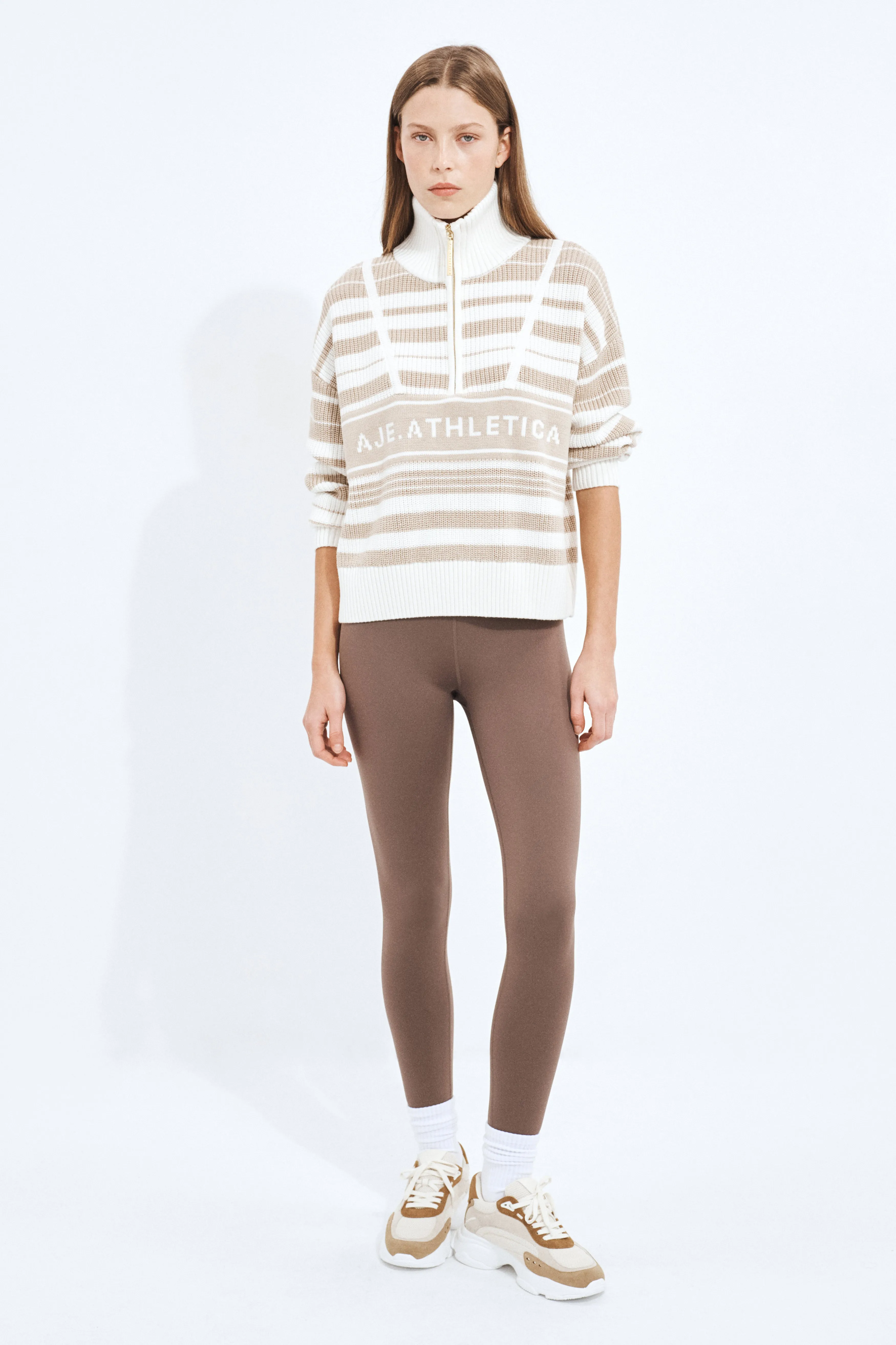 1/4 Zip Knit Stripe Jumper sold by Aje product image thumbnail 3
