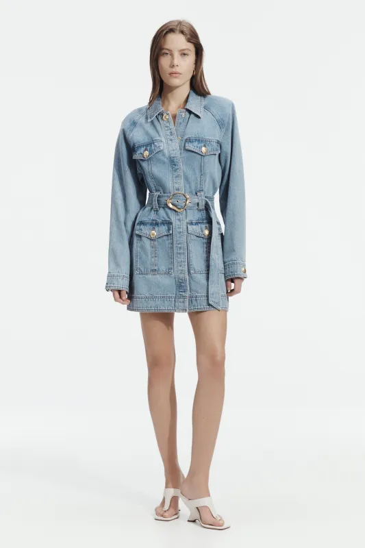 Lyra Denim Mini Dress made by Aje