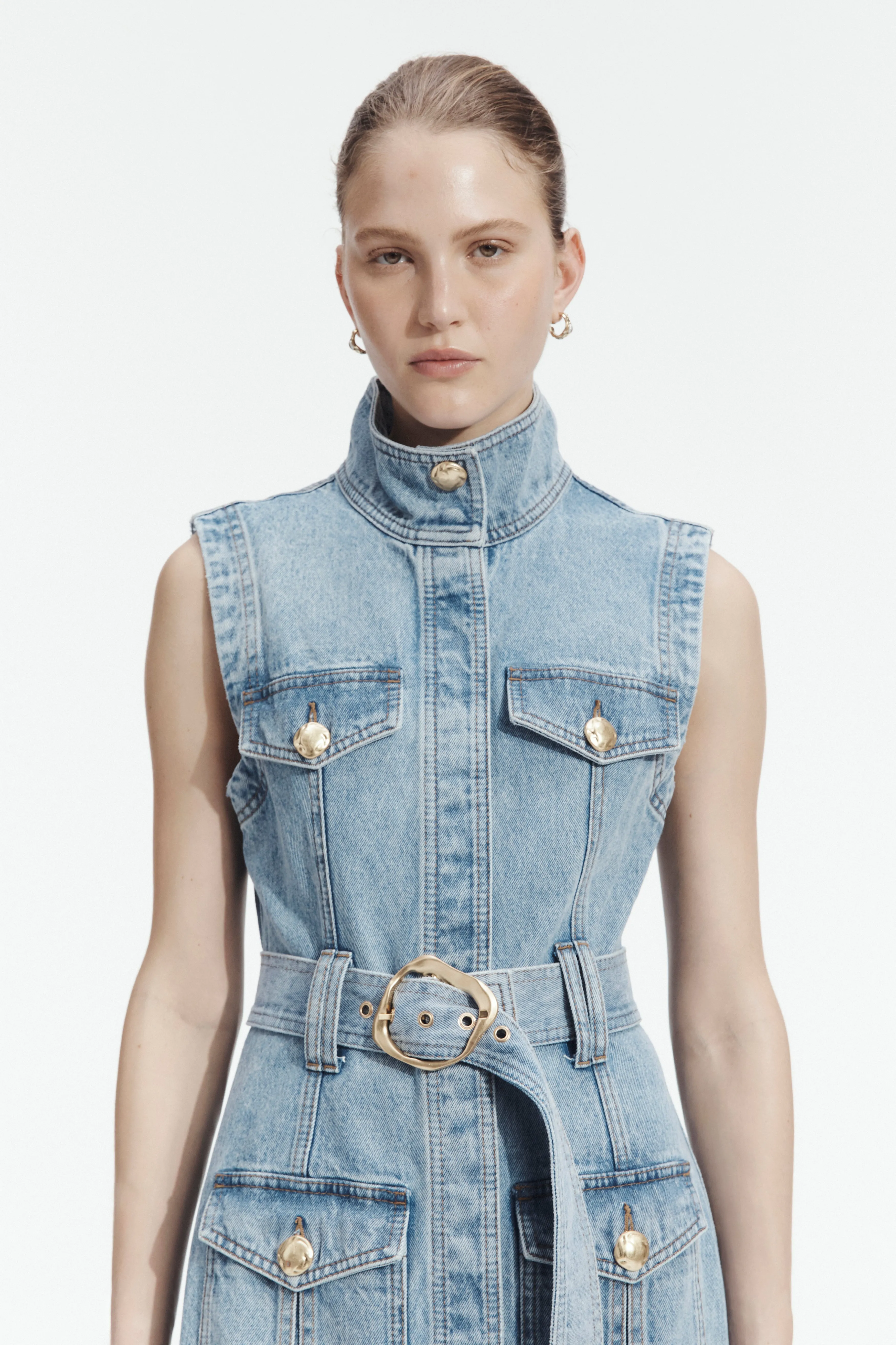 Lyra Denim Midi Dress sold by Aje product image thumbnail 4