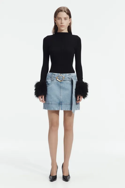 Lyra Denim Mini Skirt made by Aje
