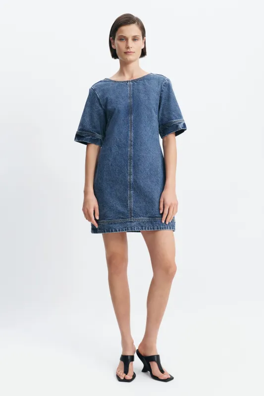 Olivia Denim Mini Dress made by Aje