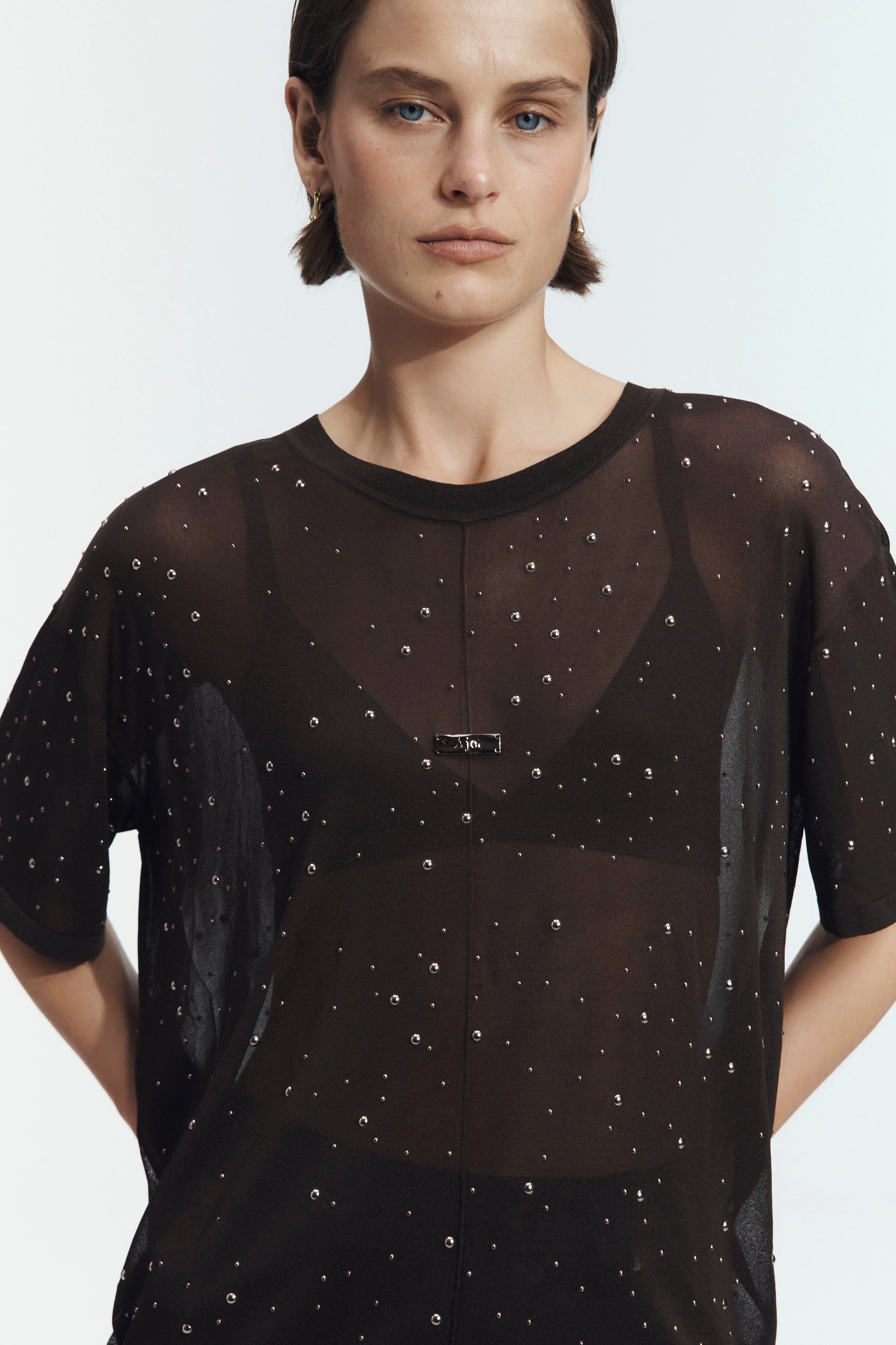 Twila Embellished Knit Tee sold by Aje product image thumbnail 3