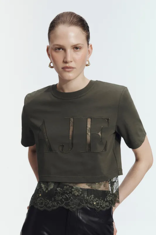 Kayla Lace Underlay Tee made by Aje