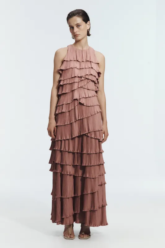 Dew Pleated Maxi Dress made by Aje