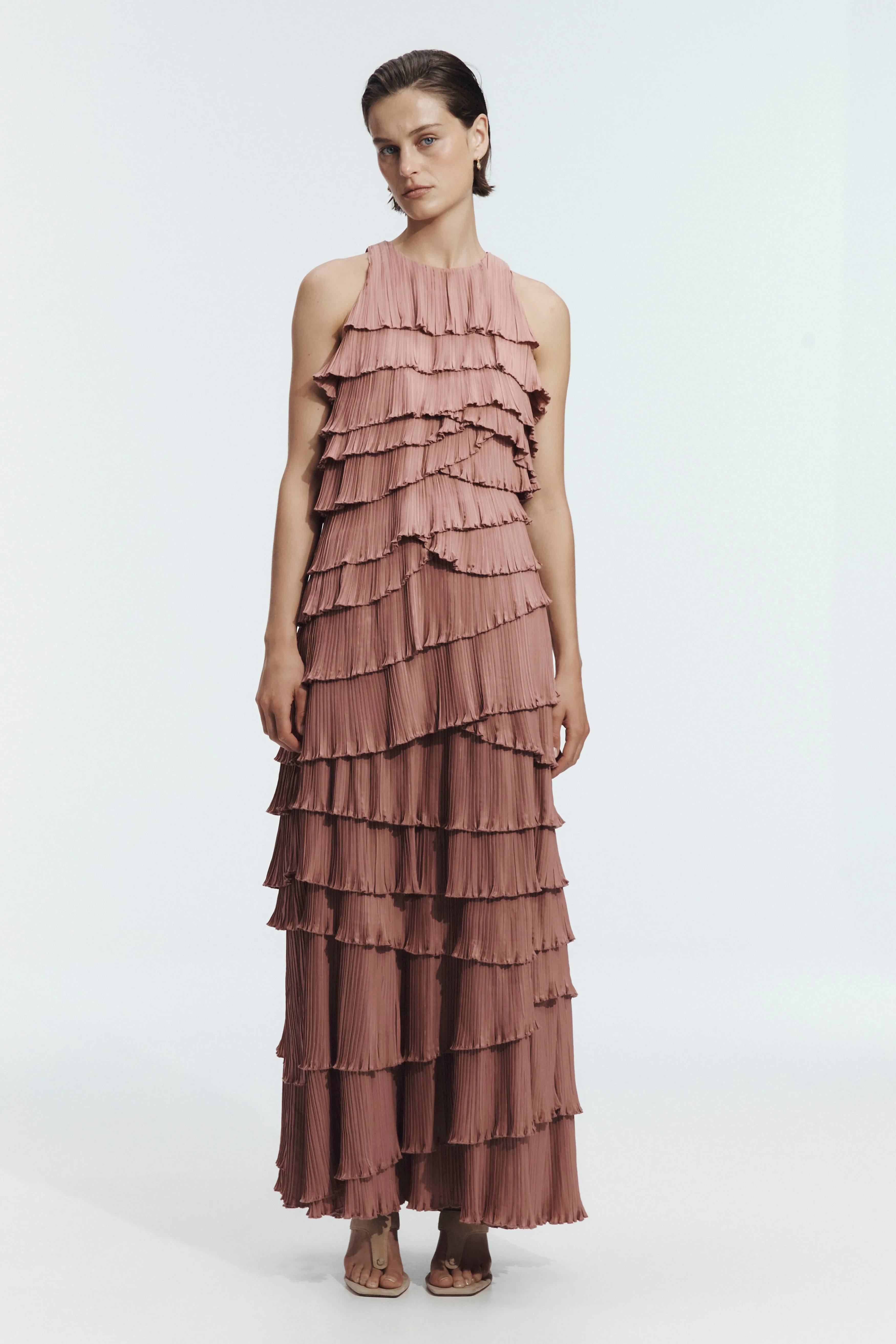 Dew Pleated Maxi Dress sold by Aje