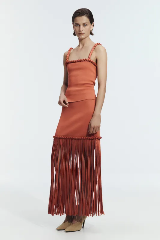 Ribiona Knit Midi Skirt made by Aje