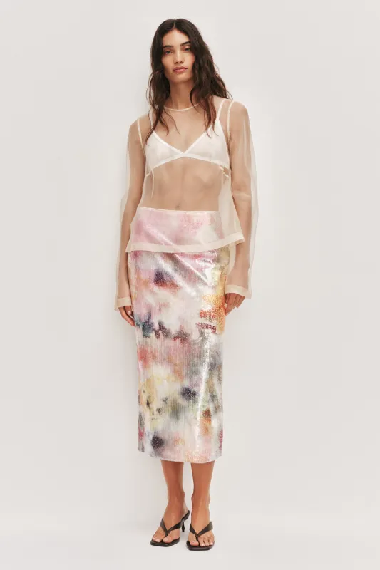 Sybilla Sequin Midi Skirt made by Aje