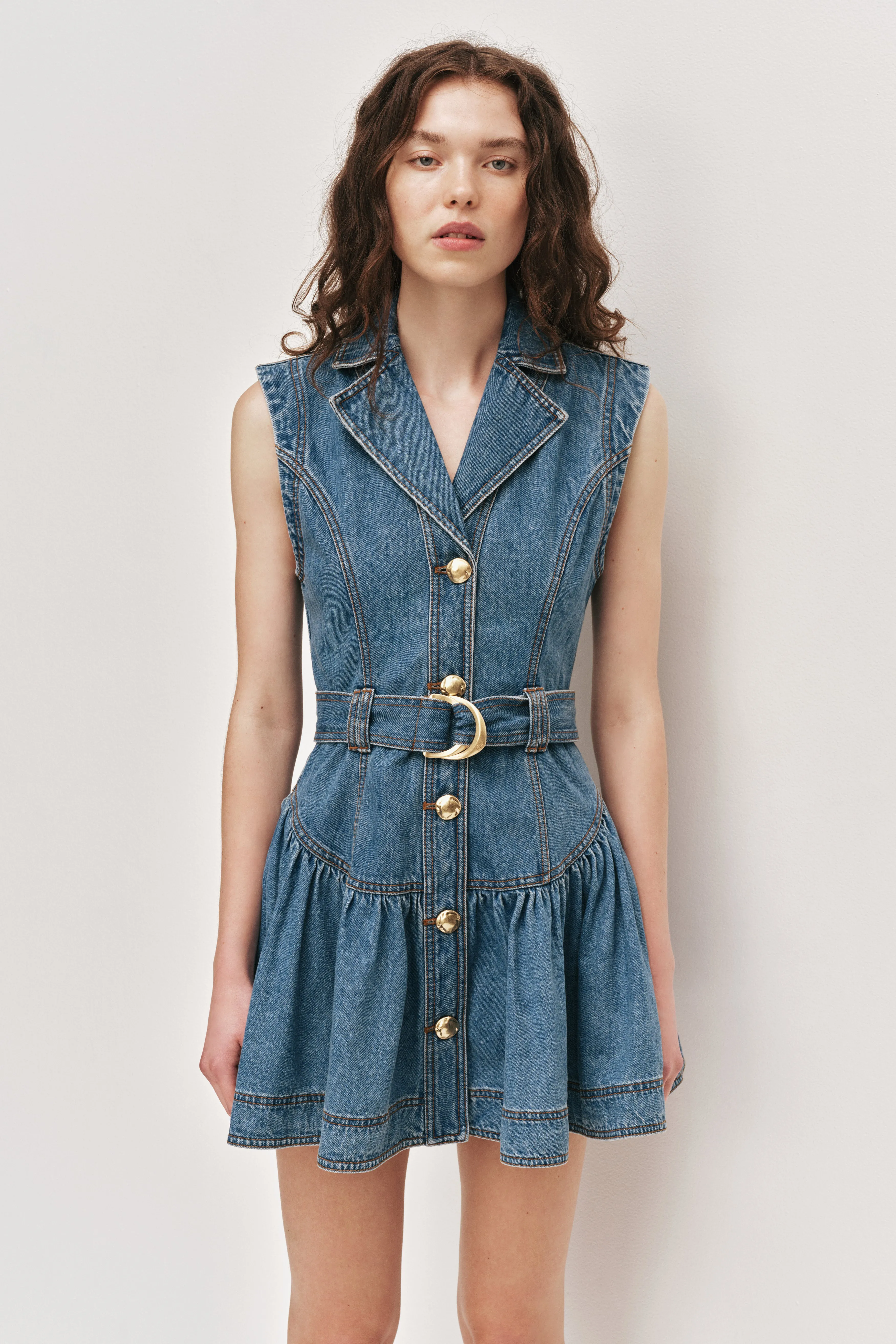 Liliana Belted Denim Mini Dress sold by Aje product image thumbnail 3