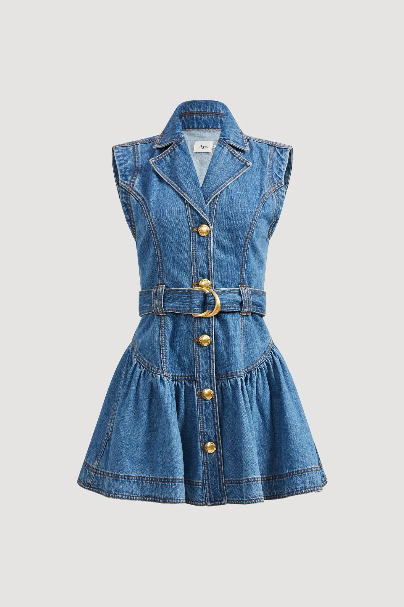 Liliana Belted Denim Mini Dress sold by Aje product image thumbnail 2