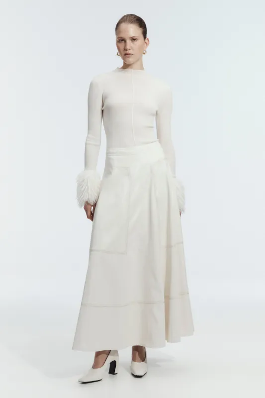 Lotus Vegan Leather Midi Skirt made by Aje