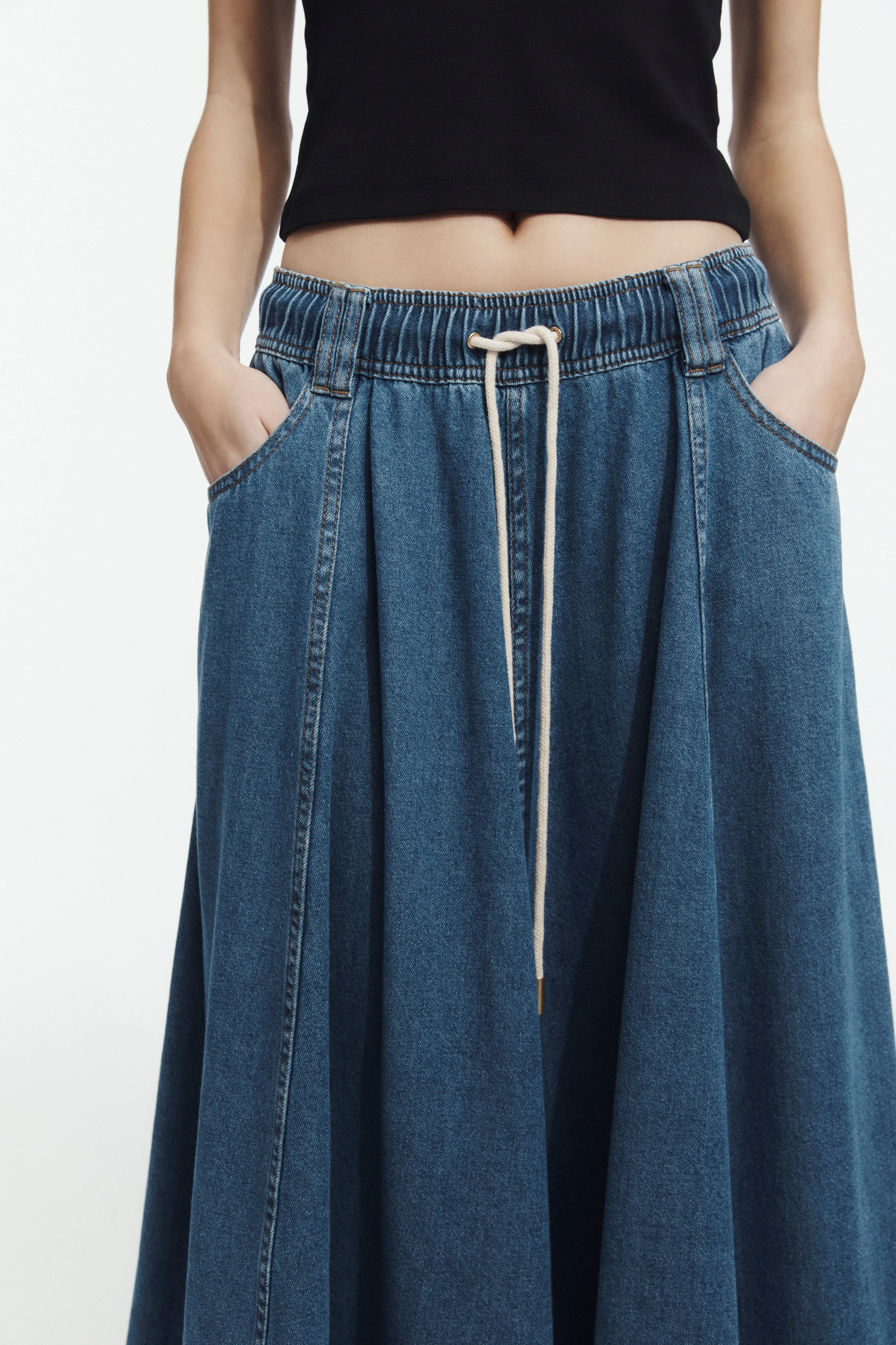 Caserta Logo Denim Midi Skirt sold by Aje product image thumbnail 2