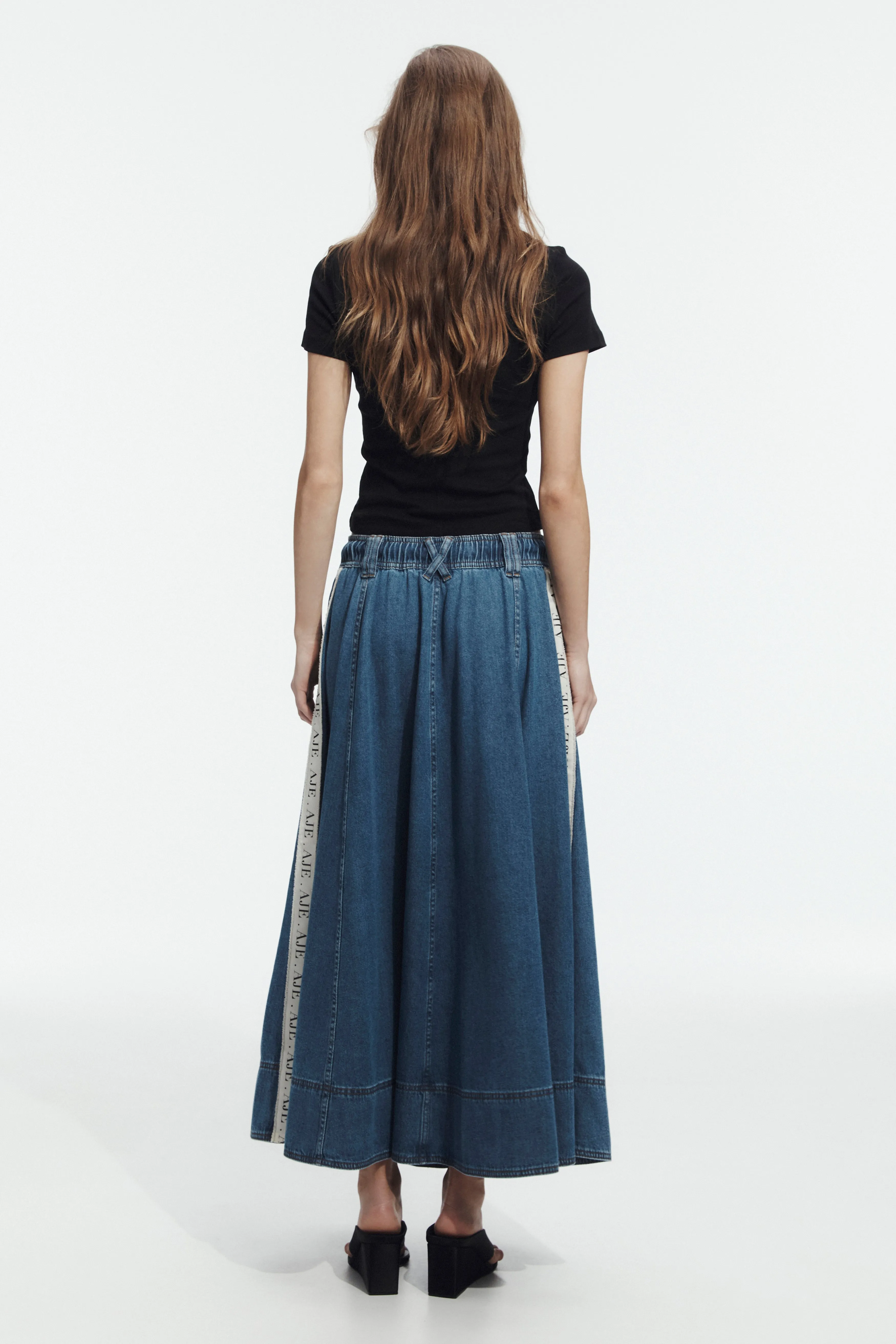 Caserta Logo Denim Midi Skirt sold by Aje product image thumbnail 5