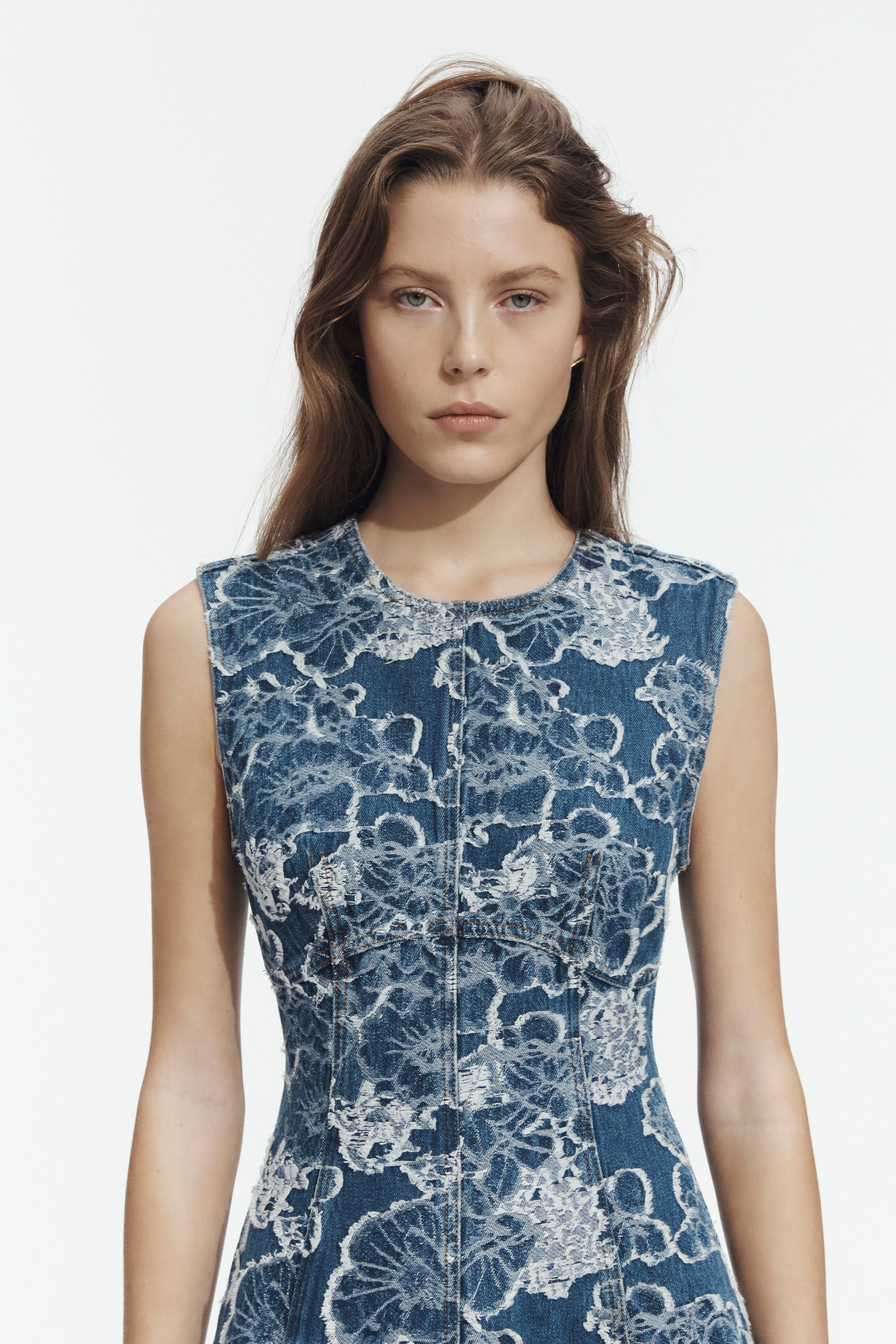 Arlo Jacquard Denim Mini Dress sold by Aje product image thumbnail 3