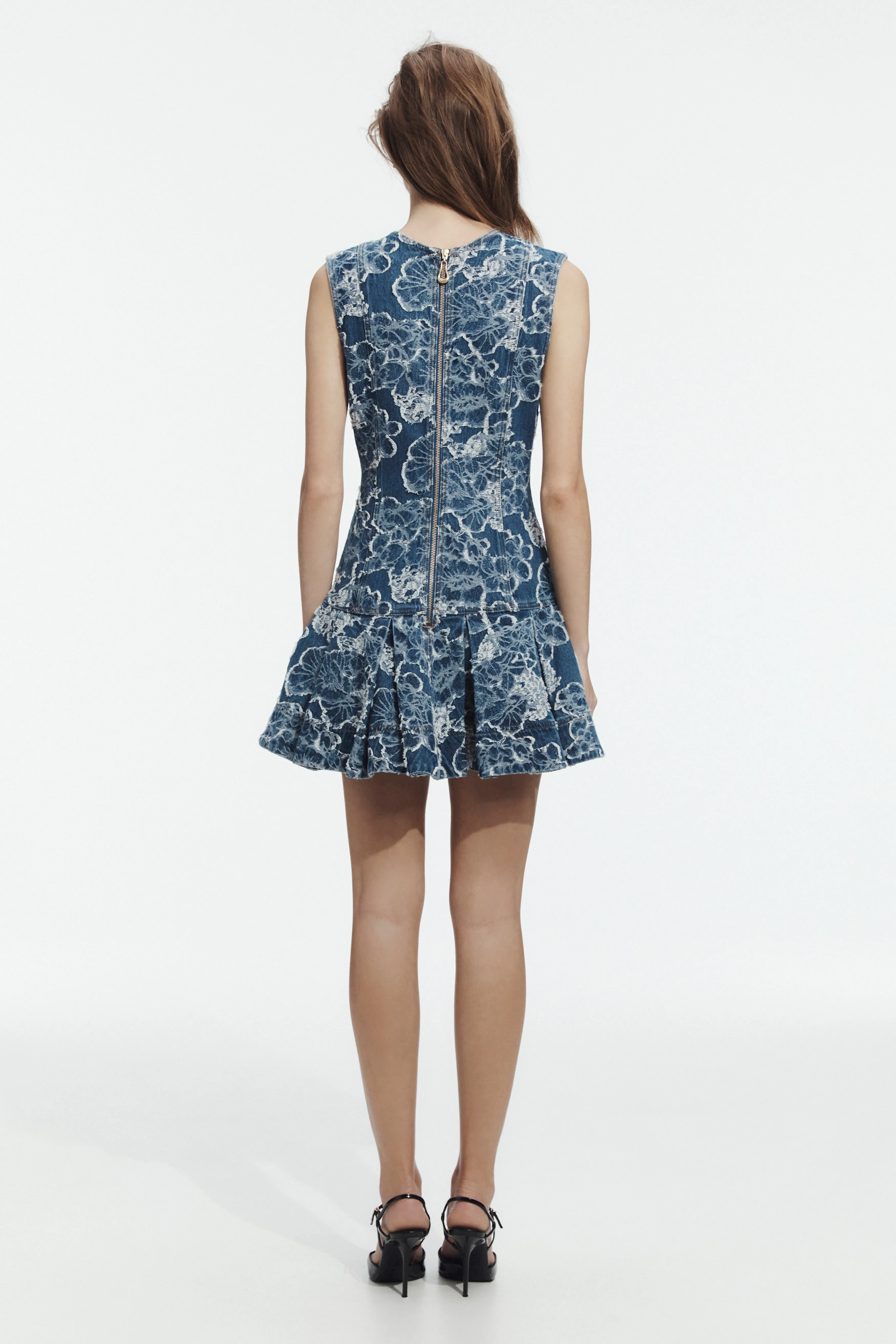 Arlo Jacquard Denim Mini Dress sold by Aje product image thumbnail 5