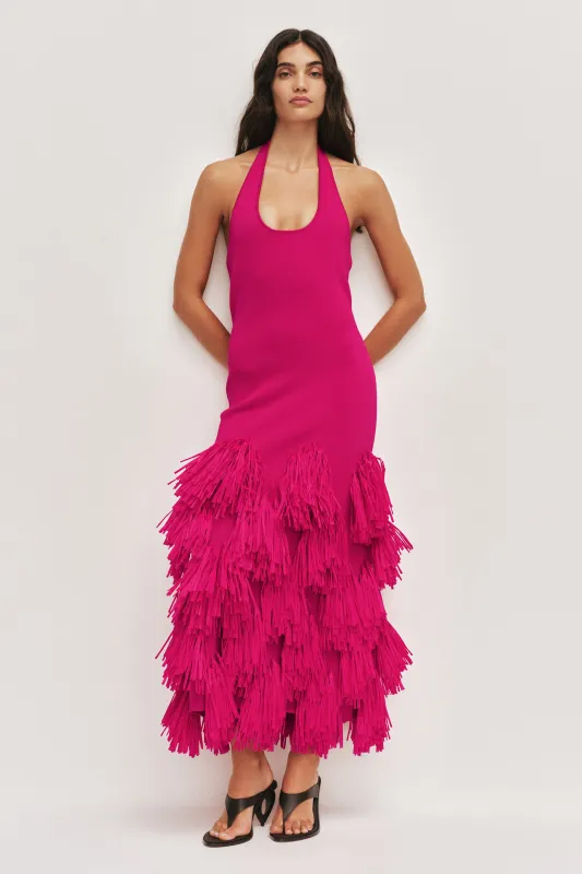 Elva Raffia Knit Midi Dress made by Aje
