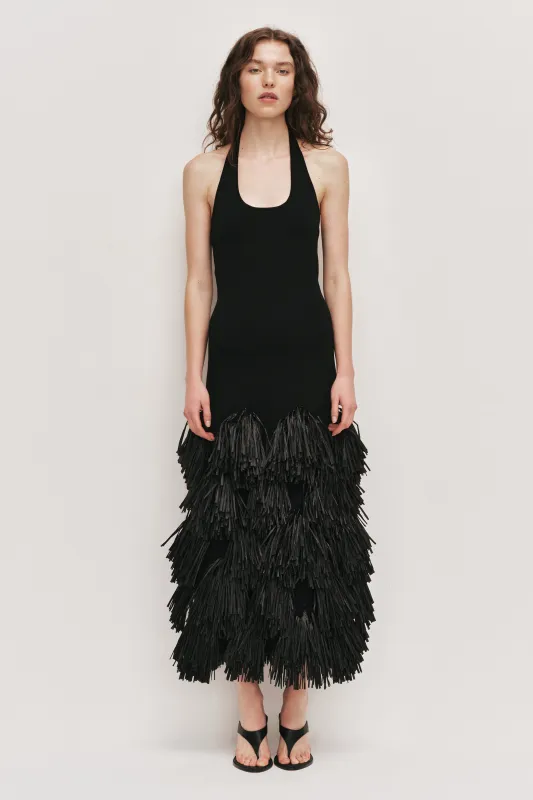 Elva Raffia Knit Midi Dress made by Aje