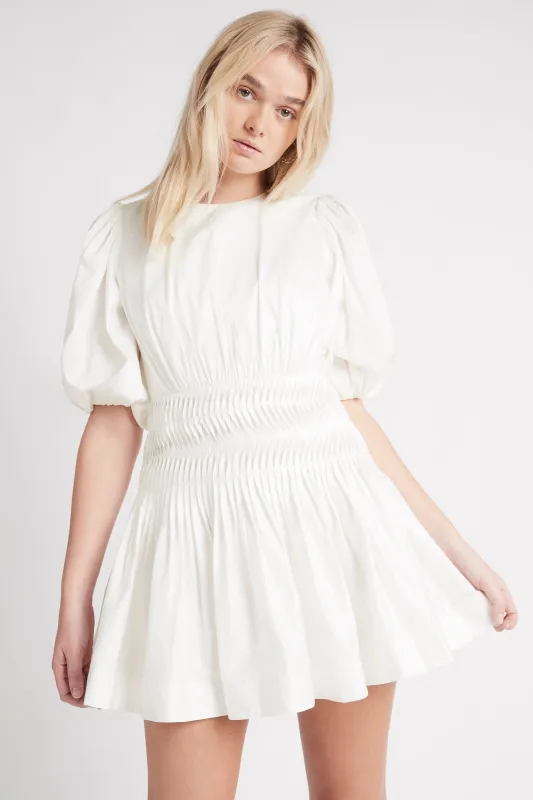 Tidal Tucked Mini Dress made by Aje