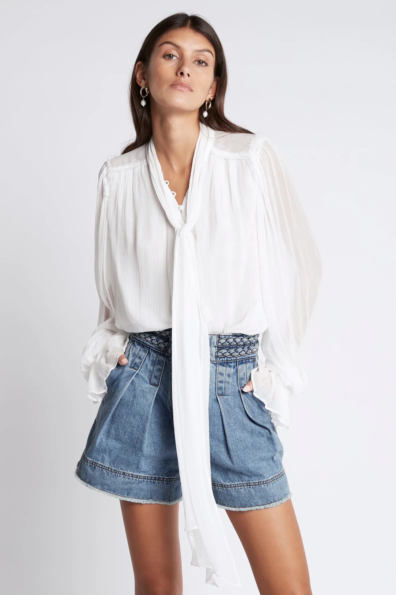 Bonjour Billow Sleeve Blouse sold by Aje