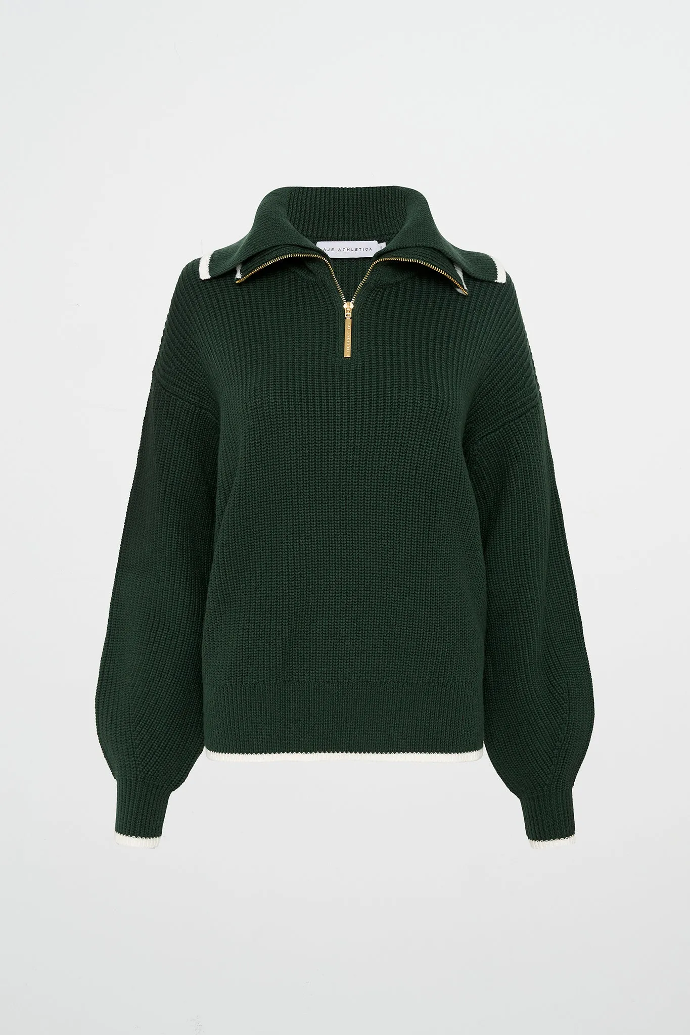 1/4 Zip Ribbed Knit Jumper 431 sold by Aje product image thumbnail 2