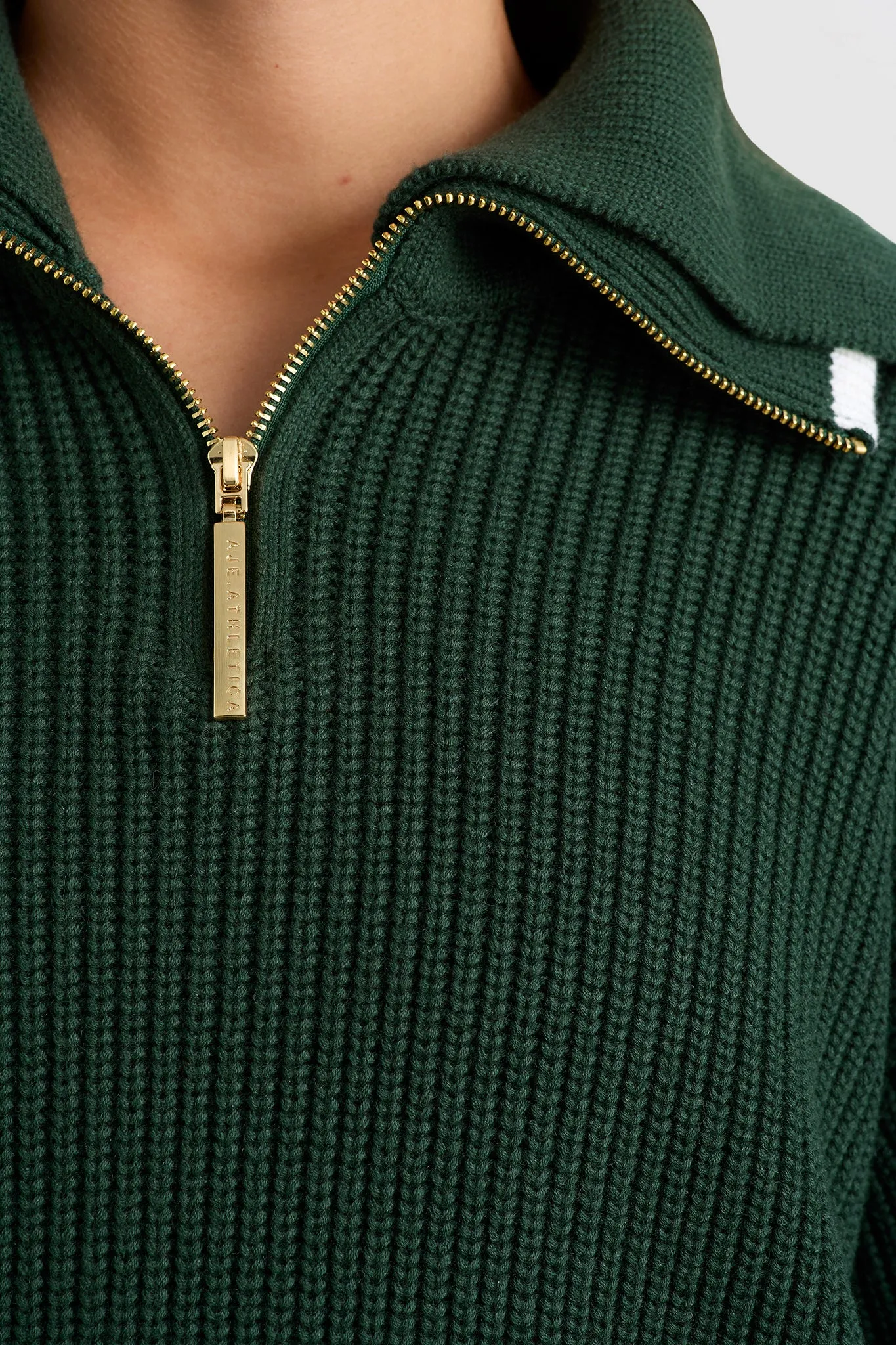 1/4 Zip Ribbed Knit Jumper 431 sold by Aje product image thumbnail 4