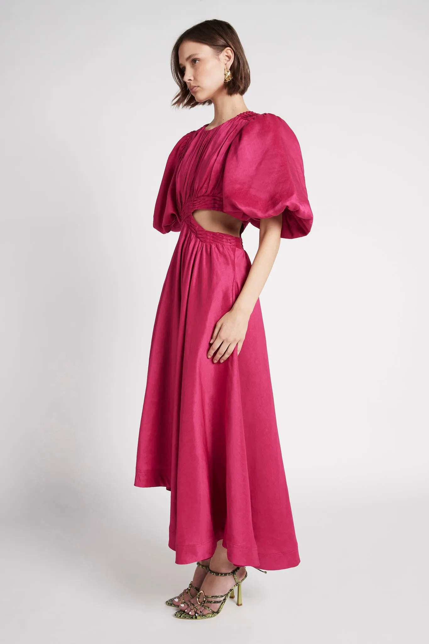 Tidal Tucked Cut Out Midi Dress sold by Aje product image thumbnail 5