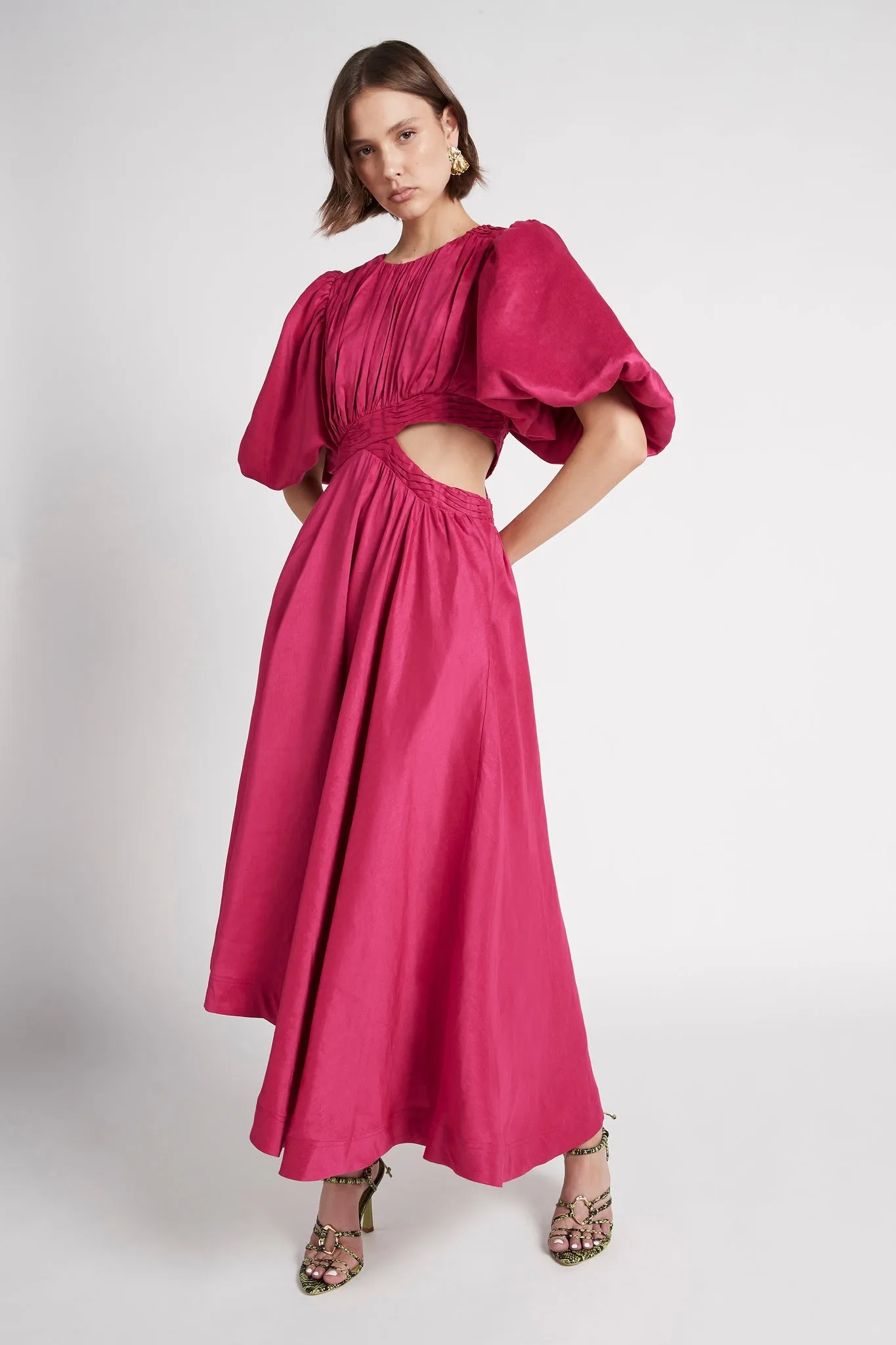 Tidal Tucked Cut Out Midi Dress sold by Aje product image thumbnail 3
