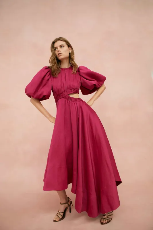 Tidal Tucked Cut Out Midi Dress made by Aje