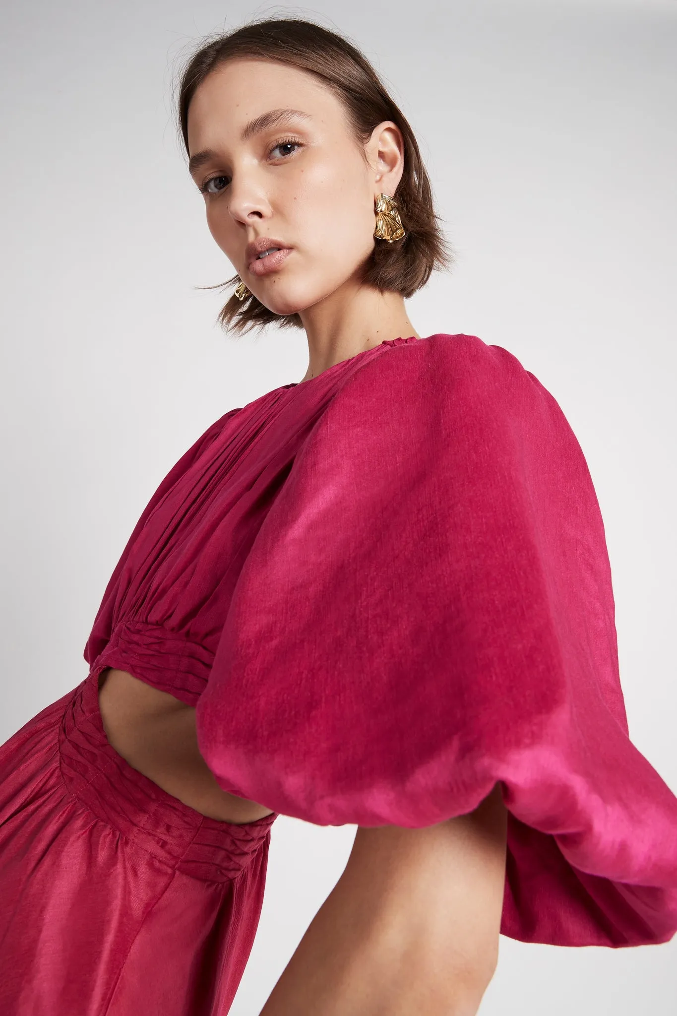 Tidal Tucked Cut Out Midi Dress sold by Aje product image thumbnail 4