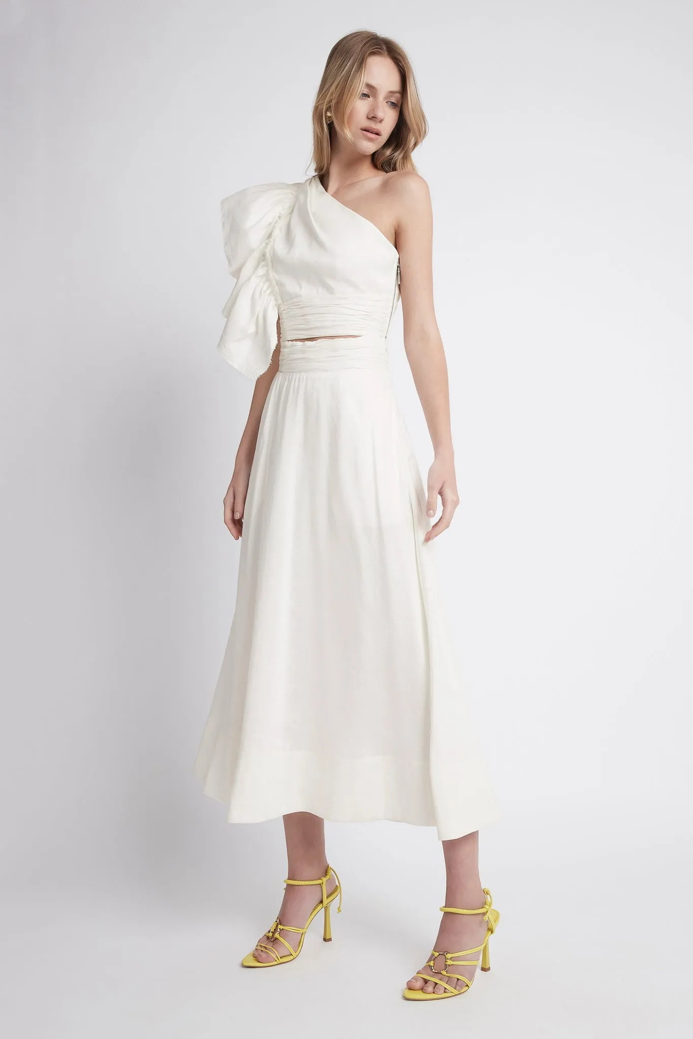 Bonjour Ruched Waist Midi Skirt sold by Aje product image thumbnail 3