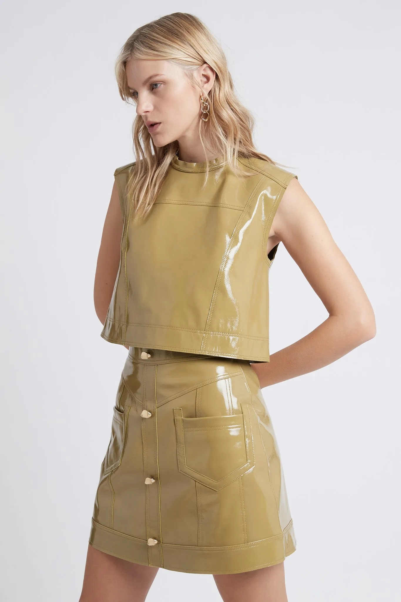 Promenade Leather Shell Top sold by Aje product image thumbnail 3