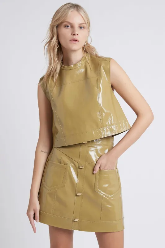 Promenade Leather Shell Top made by Aje