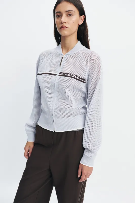 Contrast Open Knit Jacket made by Aje