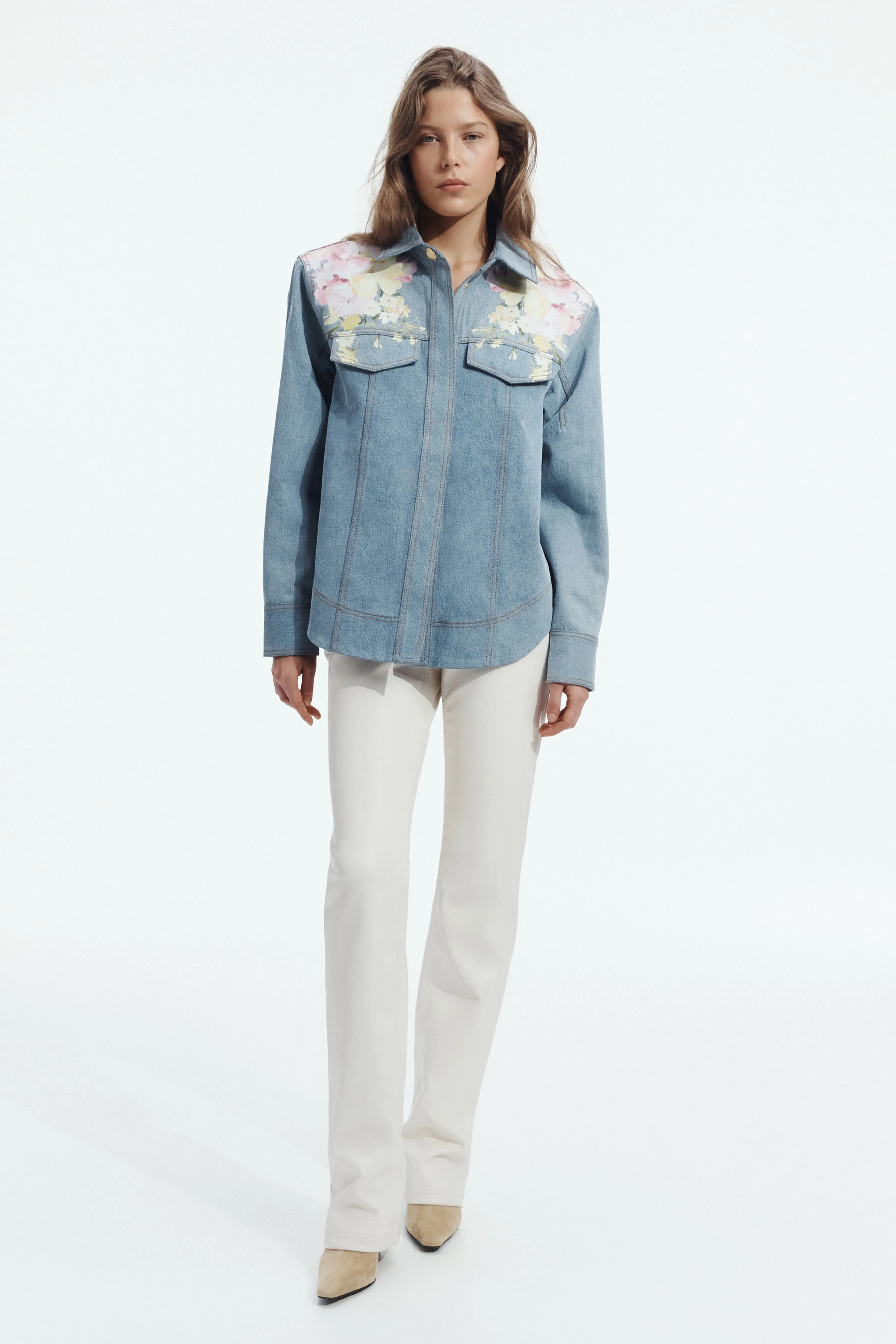 Daisy Denim Shirt sold by Aje