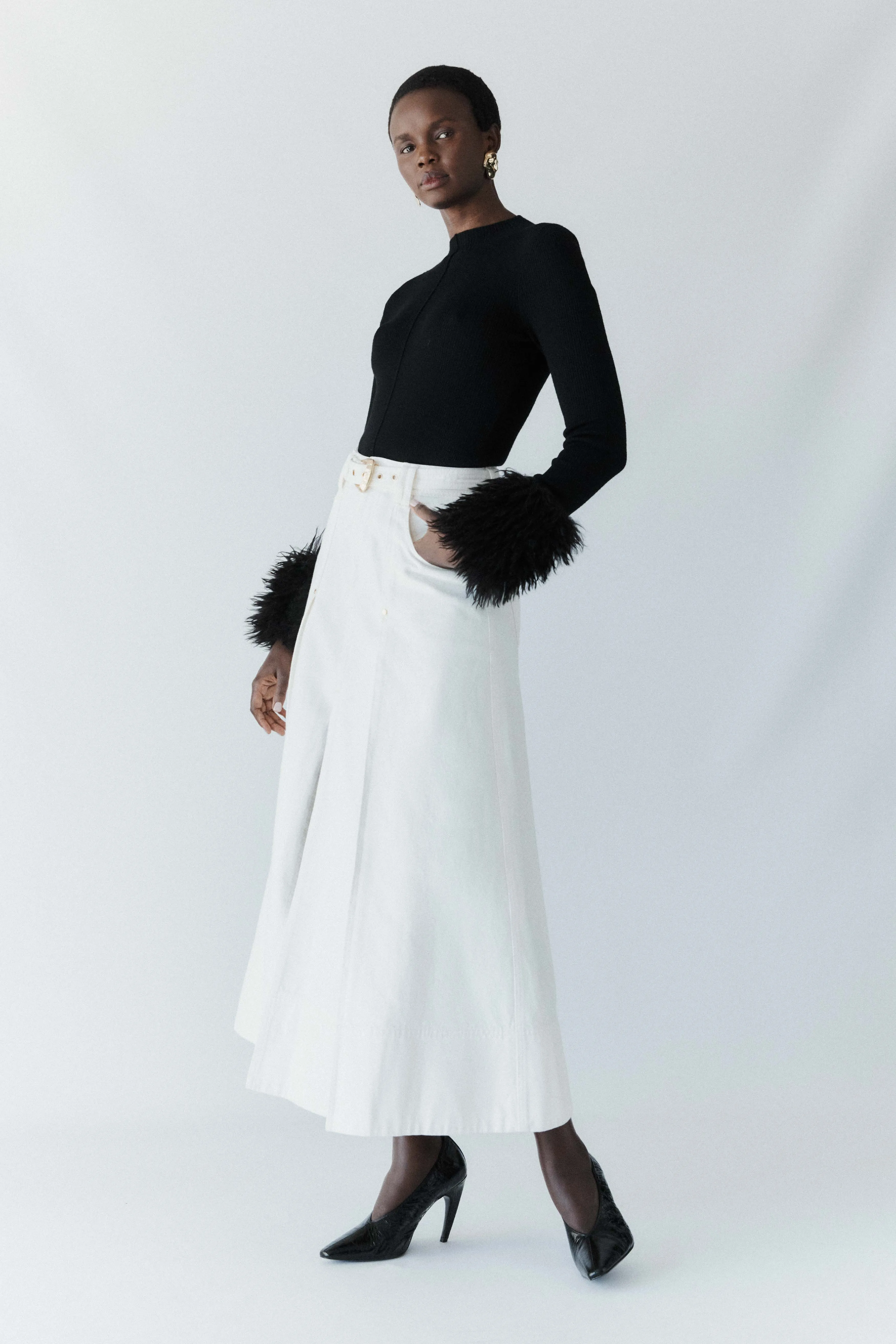 Leni Denim Midi Skirt sold by Aje product image thumbnail 3